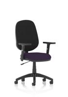 Eclipse Plus I Lever Task Operator Chair With Height Adjustable Arms Bespoke Colour Seat Tansy Purple