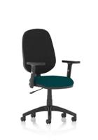 Eclipse Plus I Lever Task Operator Chair With Height Adjustable Arms Bespoke Colour Seat Maringa Teal