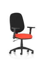 Eclipse Plus I Lever Task Operator Chair With Height Adjustable Arms Bespoke Colour Seat Tabasco Orange