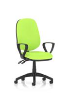 Eclipse Plus II Lever Task Operator Chair With Loop Arms Bespoke Colour Back And Seat Myrrh Green