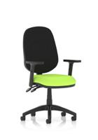 Eclipse Plus II Lever Task Operator Chair With Height Adjustable Arms Bespoke Colour Seat Myrrh Green