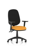 Eclipse Plus II Lever Task Operator Chair With Height Adjustable Arms Bespoke Colour Seat Senna Yellow