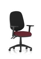 Eclipse Plus II Lever Task Operator Chair With Height Adjustable Arms Bespoke Colour Seat Ginseng Chilli