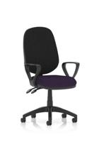 Eclipse Plus II Lever Task Operator Chair With Loop Arms Bespoke Colour Seat Tansy Purple