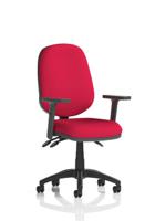 Eclipse Plus III Lever Task Operator Chair With Height Adjustable Arms Bespoke Colour Back And Seat Bergamot Cherry