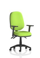 Eclipse Plus III Lever Task Operator Chair With Height Adjustable Arms Bespoke Colour Back And Seat Myrrh Green