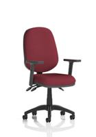 Eclipse Plus III Lever Task Operator Chair With Height Adjustable Arms Bespoke Colour Back And Seat Ginseng Chilli