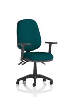 Eclipse Plus III Lever Task Operator Chair With Height Adjustable Arms Bespoke Colour Back And Seat Maringa Teal