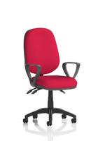Eclipse Plus III Lever Task Operator Chair With Loop Arms Bespoke Colour Back And Seat Bergamot Cherry