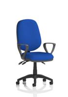 Eclipse Plus III Lever Task Operator Chair With Loop Arms Bespoke Colour Back And Seat Stevia Blue