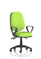 Eclipse Plus III Lever Task Operator Chair With Loop Arms Bespoke Colour Back And Seat Myrrh Green