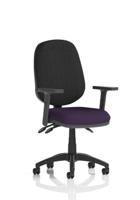 Eclipse Plus III Lever Task Operator Chair With Height Adjustable Arms Bespoke Colour Seat Tansy Purple