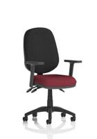 Eclipse Plus III Lever Task Operator Chair With Height Adjustable Arms Bespoke Colour Seat Ginseng Chilli