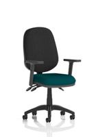 Eclipse Plus III Lever Task Operator Chair With Height Adjustable Arms Bespoke Colour Seat Maringa Teal