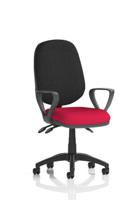 Eclipse Plus III Lever Task Operator Chair With Loop Arms Bespoke Colour Seat Bergamot Cherry