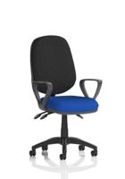 Eclipse Plus III Lever Task Operator Chair With Loop Arms Bespoke Colour Seat Stevia Blue