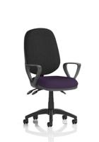 Eclipse Plus III Lever Task Operator Chair With Loop Arms Bespoke Colour Seat Tansy Purple