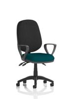 Eclipse Plus III Lever Task Operator Chair With Loop Arms Bespoke Colour Seat Maringa Teal