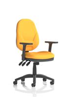 Eclipse Plus XL Lever Task Operator Chair With Height Adjustable Arms Bespoke Colour Back And Seat Senna Yellow