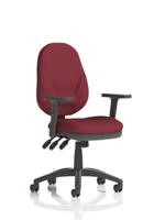 Eclipse Plus XL Lever Task Operator Chair With Height Adjustable Arms Bespoke Colour Back And Seat Ginseng Chilli
