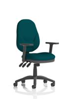 Eclipse Plus XL Lever Task Operator Chair With Height Adjustable Arms Bespoke Colour Back And Seat Maringa Teal