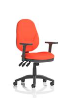 Eclipse Plus XL Lever Task Operator Chair With Height Adjustable Arms Bespoke Colour Back And Seat Tabasco Orange