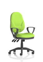 Eclipse Plus XL Lever Task Operator Chair With Loop Arms Bespoke Colour Back And Seat Myrrh Green