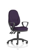 Eclipse Plus XL Lever Task Operator Chair With Loop Arms Bespoke Colour Back And Seat Tansy Purple