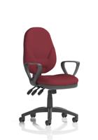 Eclipse Plus XL Lever Task Operator Chair With Loop Arms Bespoke Colour Back And Seat Ginseng Chilli