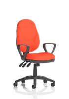 Eclipse Plus XL Lever Task Operator Chair With Loop Arms Bespoke Colour Back And Seat Tabasco Orange