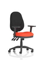 Eclipse Plus XL Lever Task Operator Chair With Height Adjustable Arms Bespoke Colour Seat Tabasco Orange