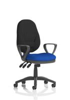 Eclipse Plus XL Lever Task Operator Chair With Loop Arms Bespoke Colour Seat Stevia Blue