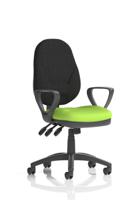 Eclipse Plus XL Lever Task Operator Chair With Loop Arms Bespoke Colour Seat Myrrh Green