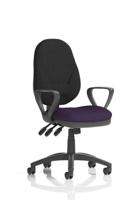 Eclipse Plus XL Lever Task Operator Chair With Loop Arms Bespoke Colour Seat Tansy Purple