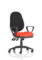 Eclipse Plus XL Lever Task Operator Chair With Loop Arms Bespoke Colour Seat Tabasco Orange