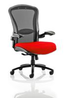 Houston Heavy Duty Task Operator Chair Black Mesh Back Bespoke Colour Seat Bergamot Cherry