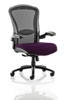 Houston Heavy Duty Task Operator Chair Black Mesh Back Bespoke Colour Seat Tansy Purple