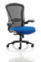Houston Heavy Duty Task Operator Chair Black Mesh Back Bespoke Colour Seat Stevia Blue