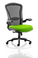 Houston Heavy Duty Task Operator Chair Black Mesh Back Bespoke Colour Seat Myrrh Green