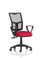 Eclipse Plus II Lever Task Operator Chair Mesh Back With Loop Arms Bespoke Colour Seat Bergamot Cherry