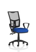 Eclipse Plus II Lever Task Operator Chair Mesh Back With Loop Arms Bespoke Colour Seat Stevia Blue