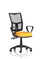 Eclipse Plus II Lever Task Operator Chair Mesh Back With Loop Arms Bespoke Colour Seat Senna Yellow
