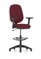 Eclipse Plus I Lever Task Operator Chair With High Rise Draughtsman Kit With Height Adjustable Arms Bespoke Colour Back And Seat Ginseng Chilli