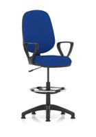 Eclipse Plus I Lever Task Operator Chair With High Rise Draughtsman Kit With Loop Arms Bespoke Colour Back And Seat Stevia Blue