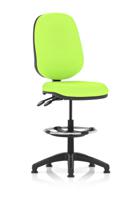 Eclipse Plus II Lever Task Operator Chair With High Rise Draughtsman Kit Bespoke Colour Back And Seat Myrrh Green