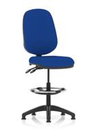 Eclipse Plus II Lever Task Operator Chair With High Rise Draughtsman Kit Bespoke Colour Back And Seat Stevia Blue