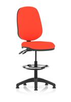 Eclipse Plus II Lever Task Operator Chair With High Rise Draughtsman Kit Bespoke Colour Back And Seat Tabasco Orange