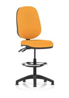 Eclipse Plus II Lever Task Operator Chair With High Rise Draughtsman Kit Bespoke Colour Back And Seat Senna Yellow