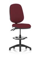 Eclipse Plus II Lever Task Operator Chair With High Rise Draughtsman Kit Bespoke Colour Back And Seat Ginseng Chilli