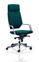 Xenon Executive White Shell High Back With Headrest Bespoke Colour Back And Seat Maringa Teal